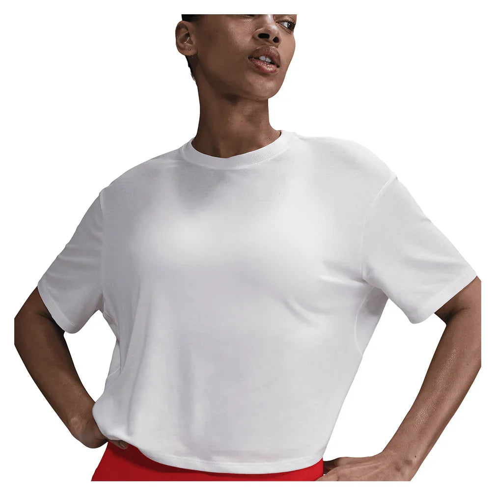 Women`s One Relaxed Dri-FIT Cropped Short Sleeve Top NIKE XS WHITE/WHITE