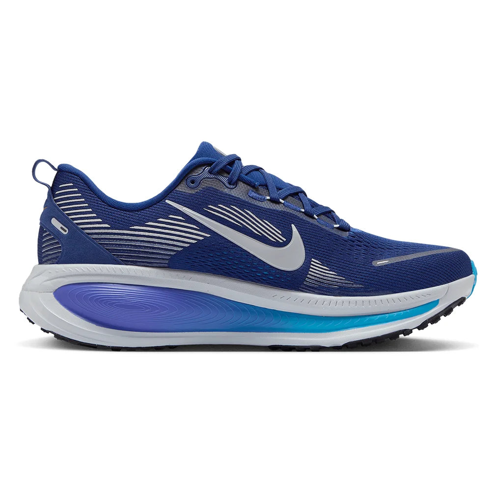 Men`s Vomero 18 Running Shoes Blue Void and Metallic Silver NIKE