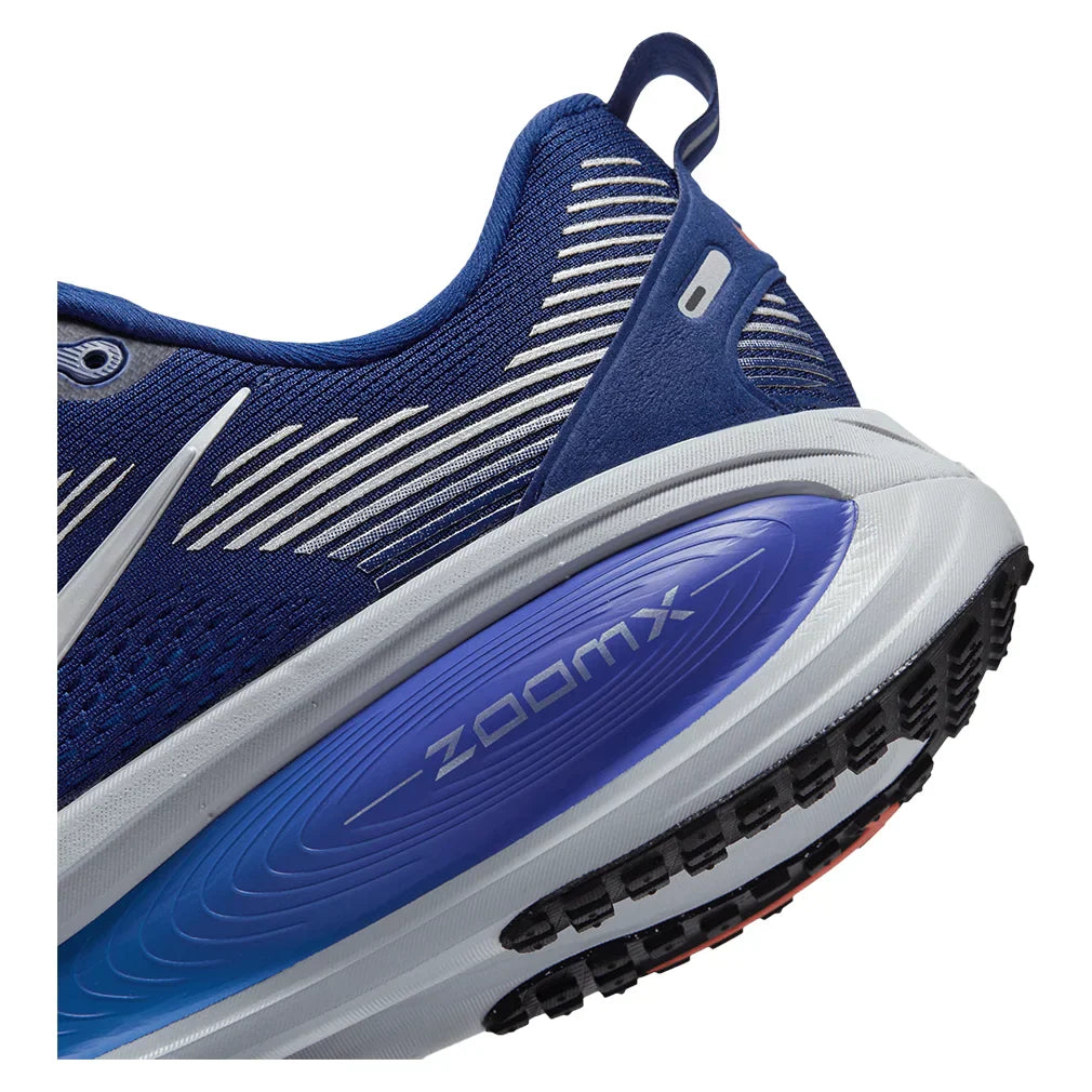 Men`s Vomero 18 Running Shoes Blue Void and Metallic Silver NIKE