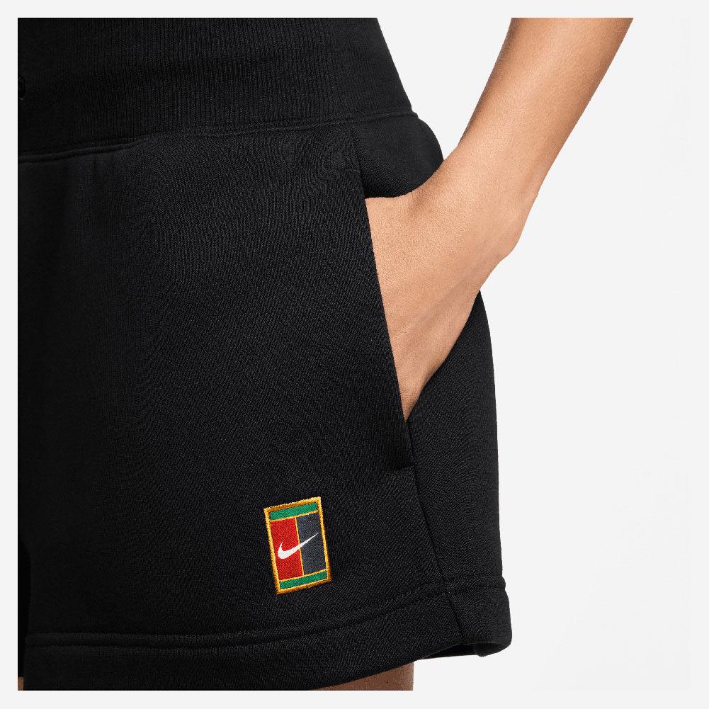 Women`s Court High-Waisted Heritage Phoenix Fleece Tennis Shorts Black NIKE