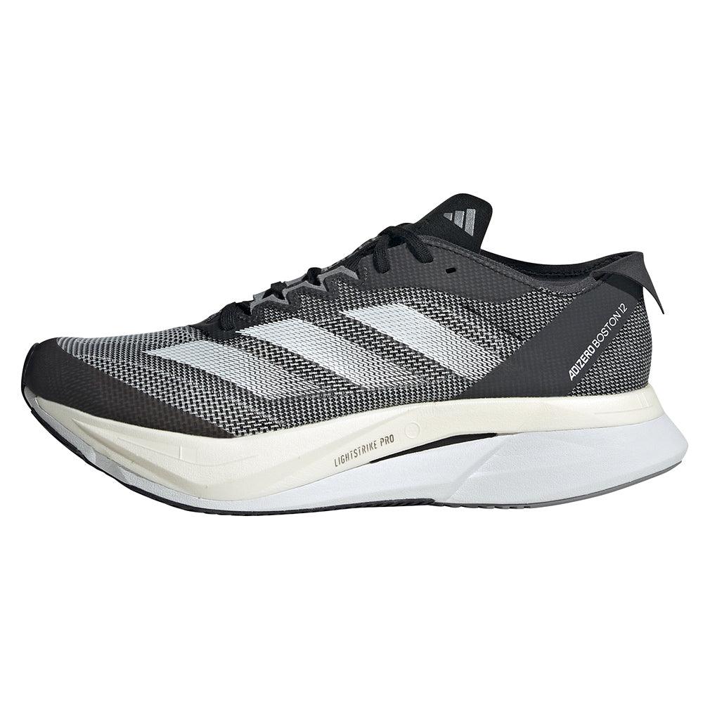 Women`s Adizero Boston 12 Running Shoes Core Black and White ADIDAS