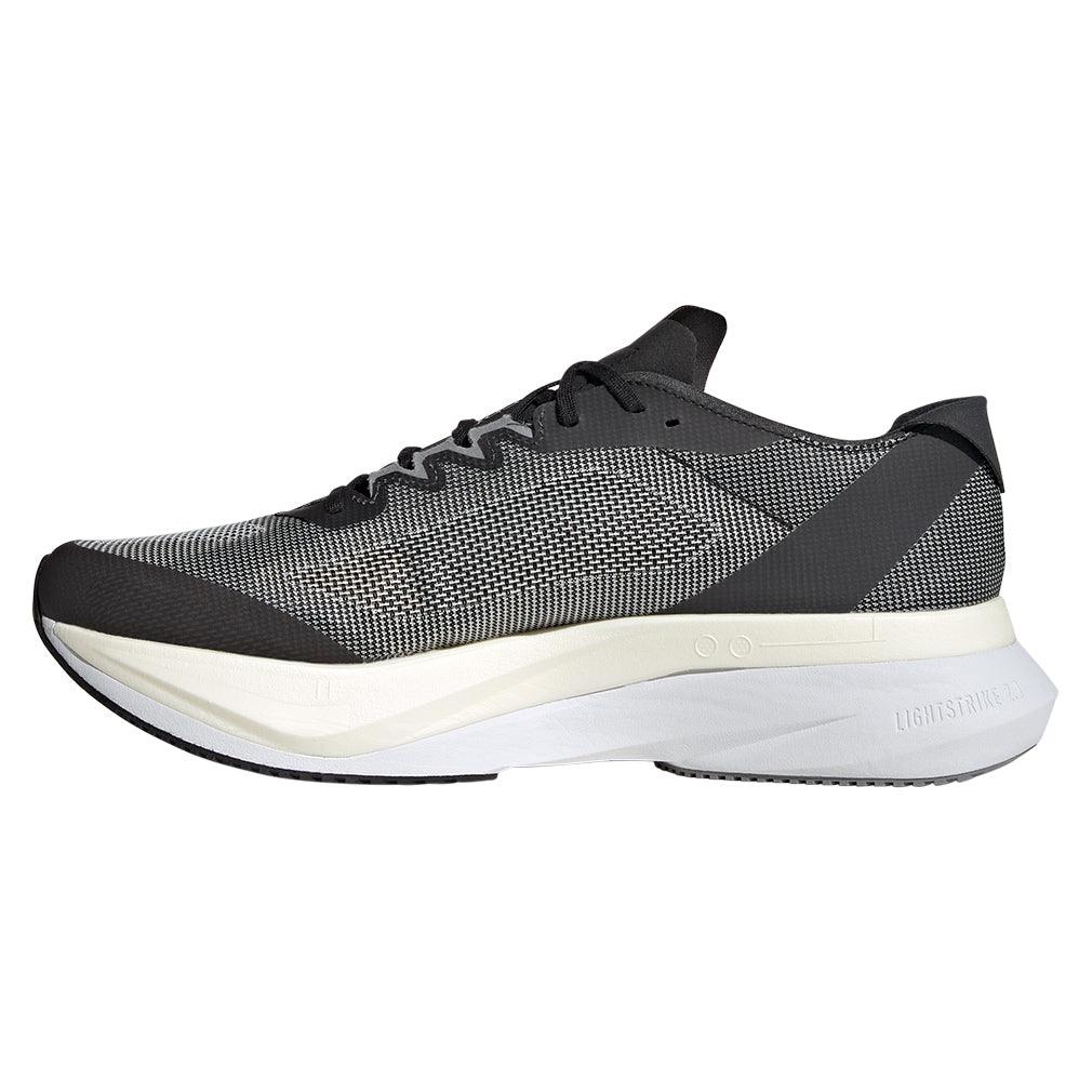 Men`s Adizero Boston 12 Running Shoes Core Black and White ADIDAS
