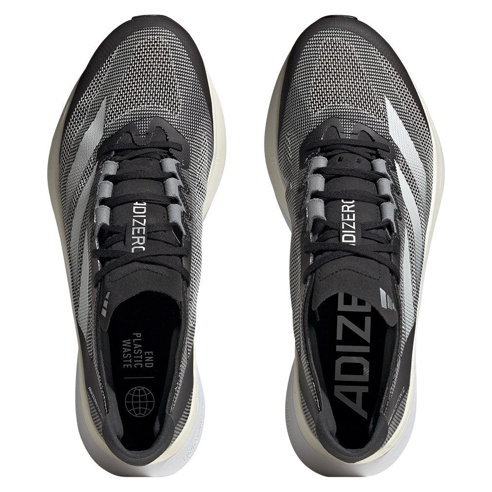 Men`s Adizero Boston 12 Running Shoes Core Black and White ADIDAS