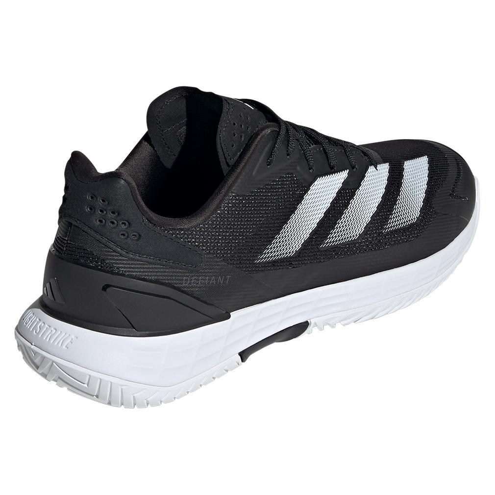 Mens Defiant Speed 2 Tennis Shoes Core Black and White Top Tennis Shoes ADIDAS