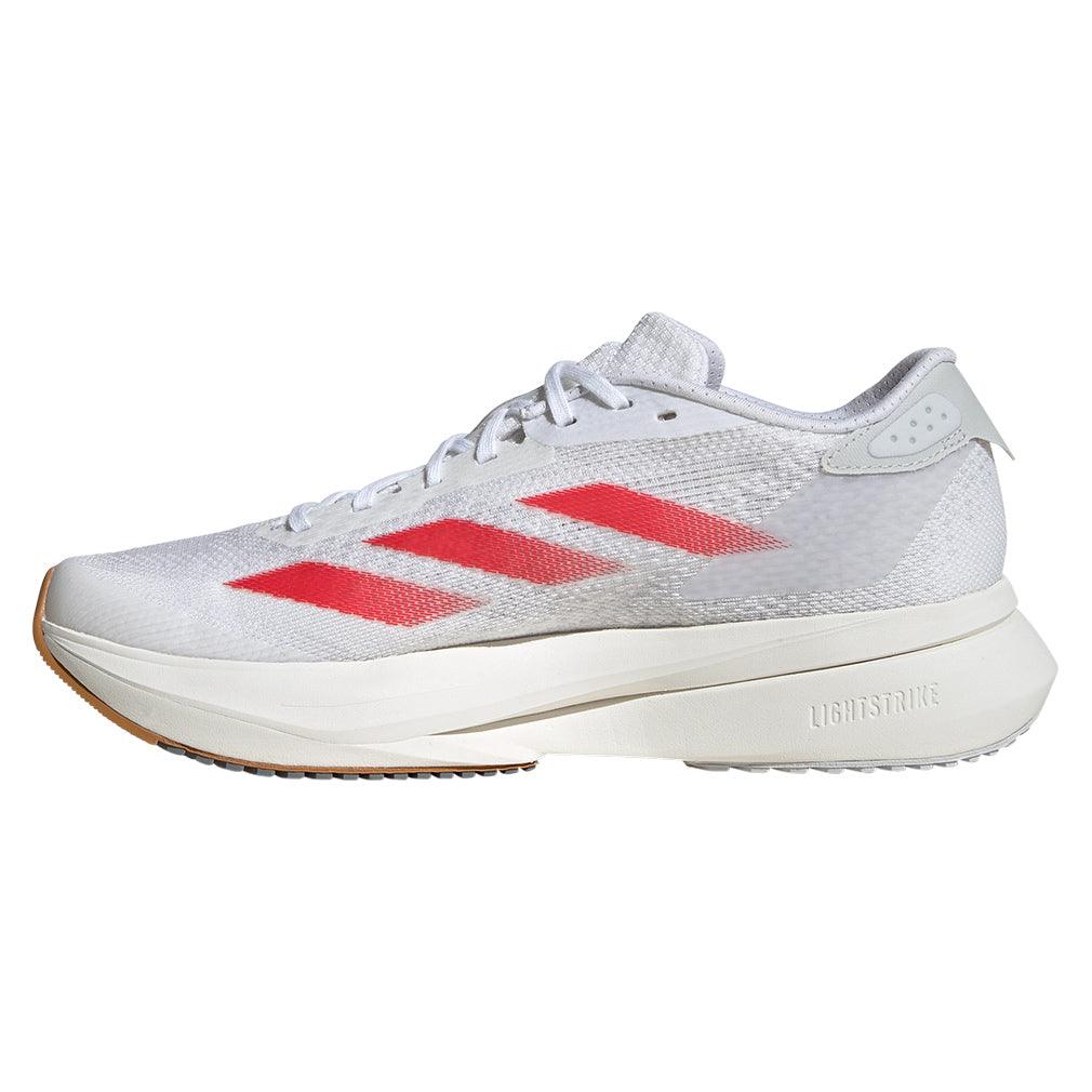 Women`s Adizero SL2 Running Shoes White and Pure Ruby ADIDAS