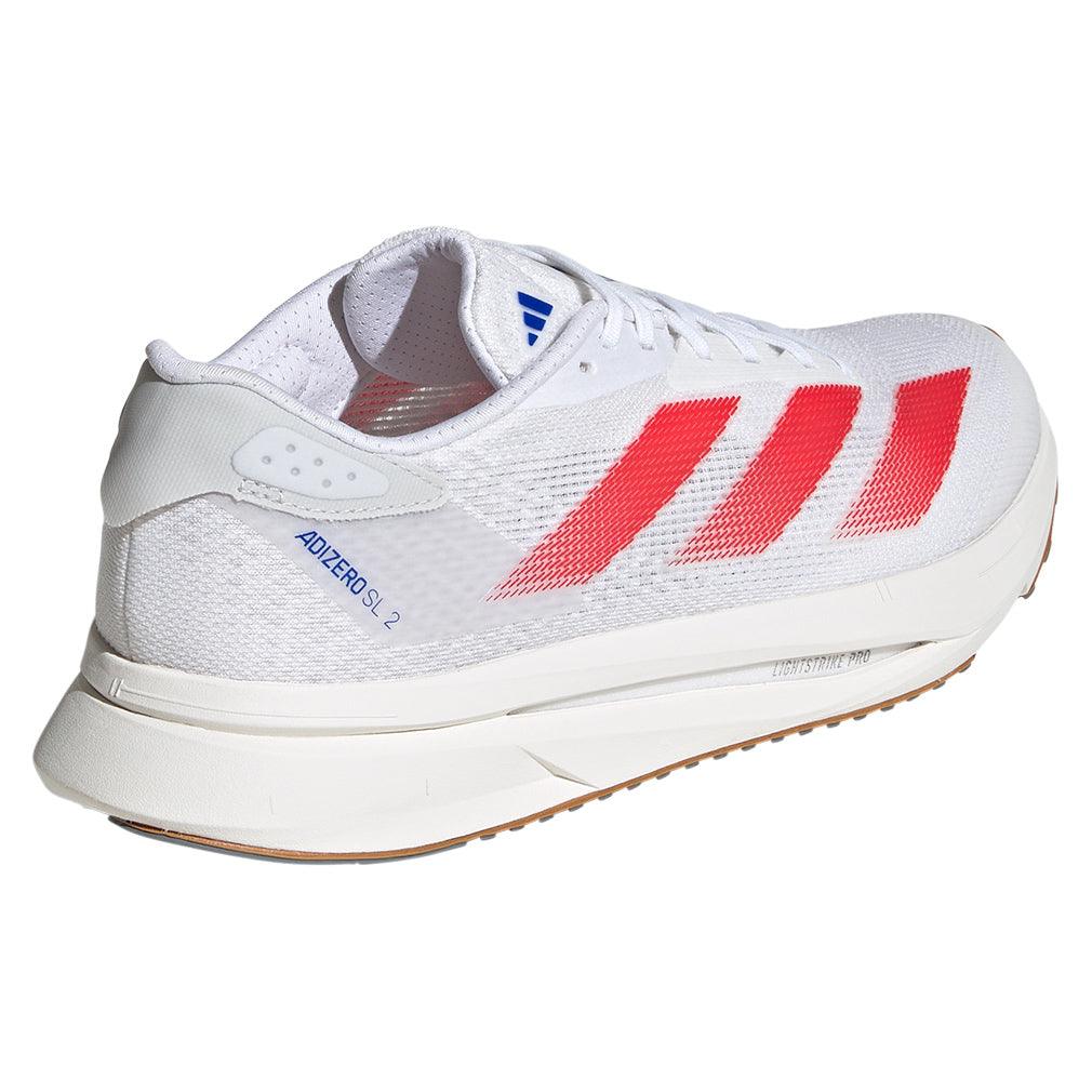 Women`s Adizero SL2 Running Shoes White and Pure Ruby ADIDAS