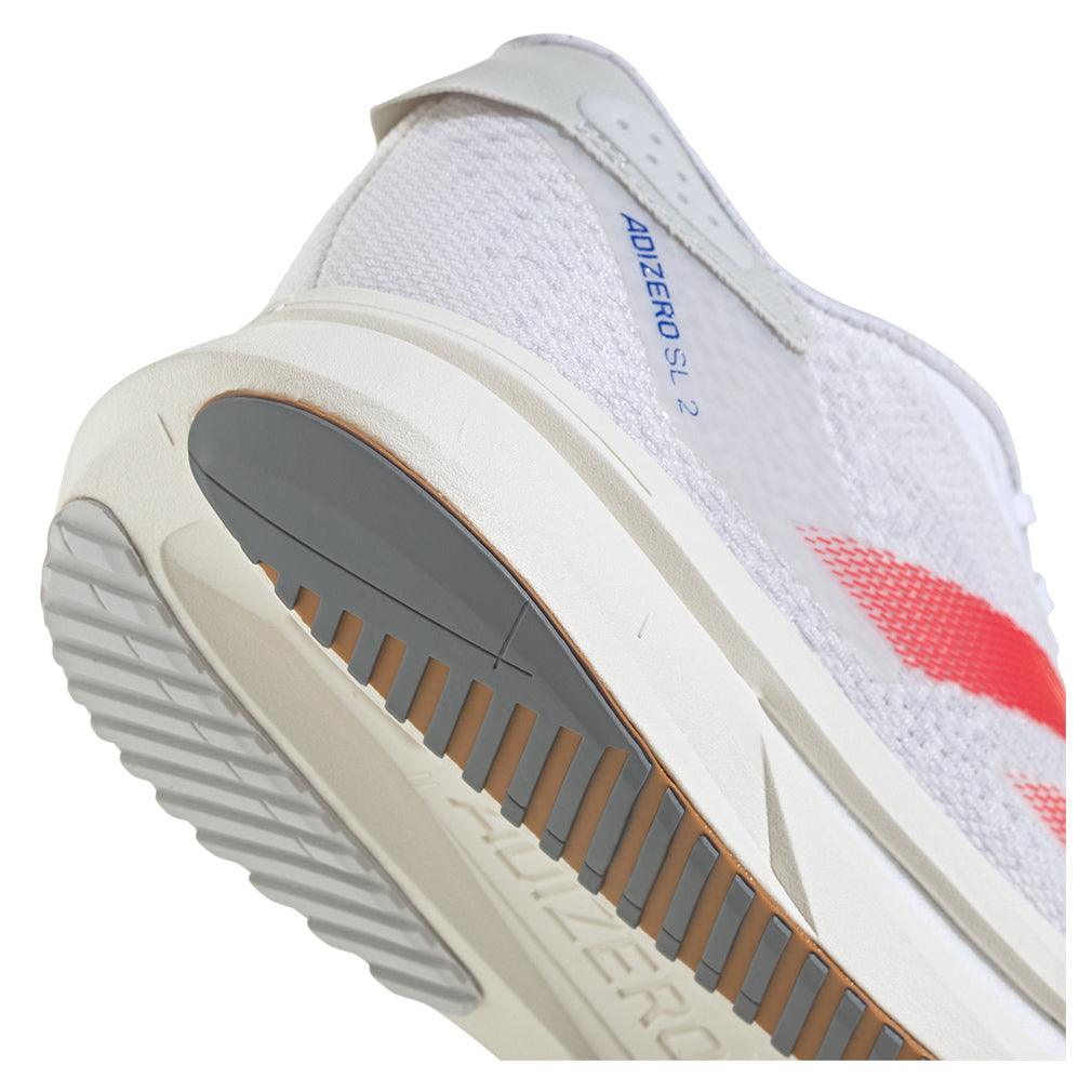 Women`s Adizero SL2 Running Shoes White and Pure Ruby ADIDAS