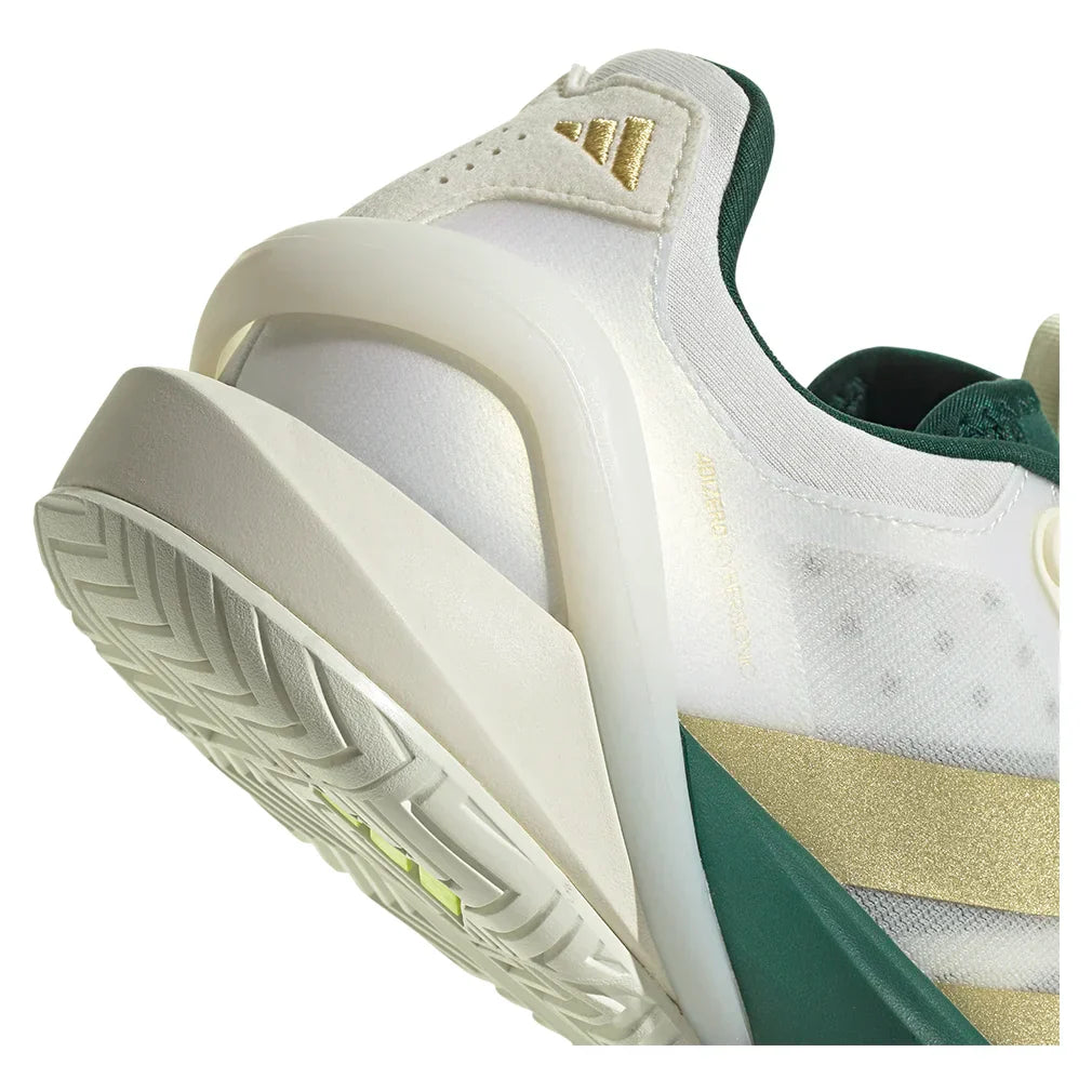 Men`s Adizero Cybersonic 2 Tennis Shoes Core White and Gold Metallic ADIDAS