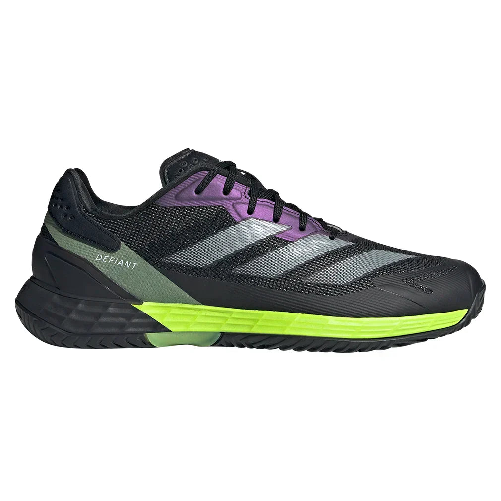 Men`s Defiant Speed 2 Tennis Shoes Lucid Lemon and Core Black ADIDAS