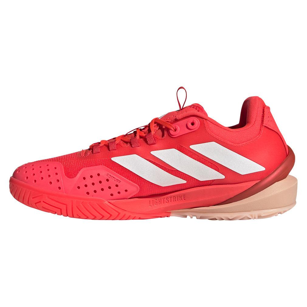 Women`s Adizero Cybersonic 2 Tennis Shoes Lucid Red and Powder Coral ADIDAS