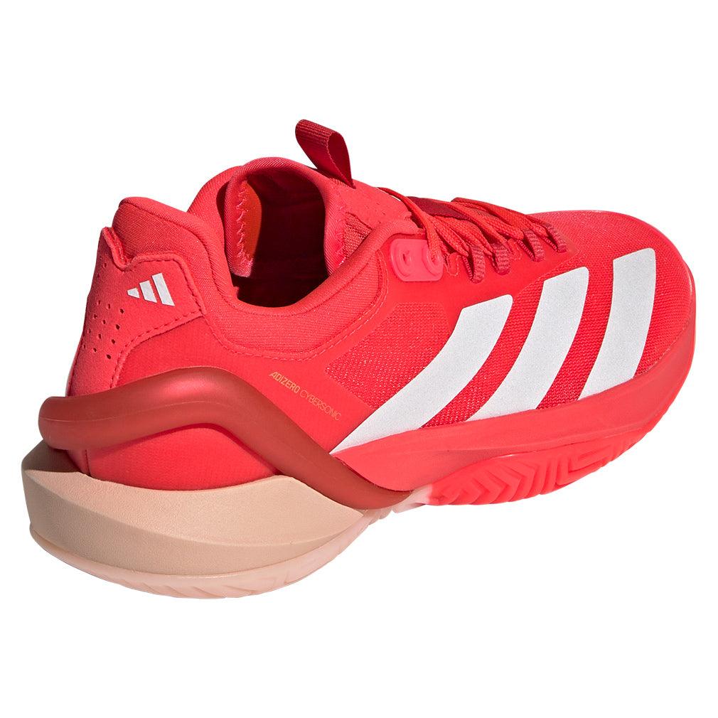 Women`s Adizero Cybersonic 2 Tennis Shoes Lucid Red and Powder Coral ADIDAS