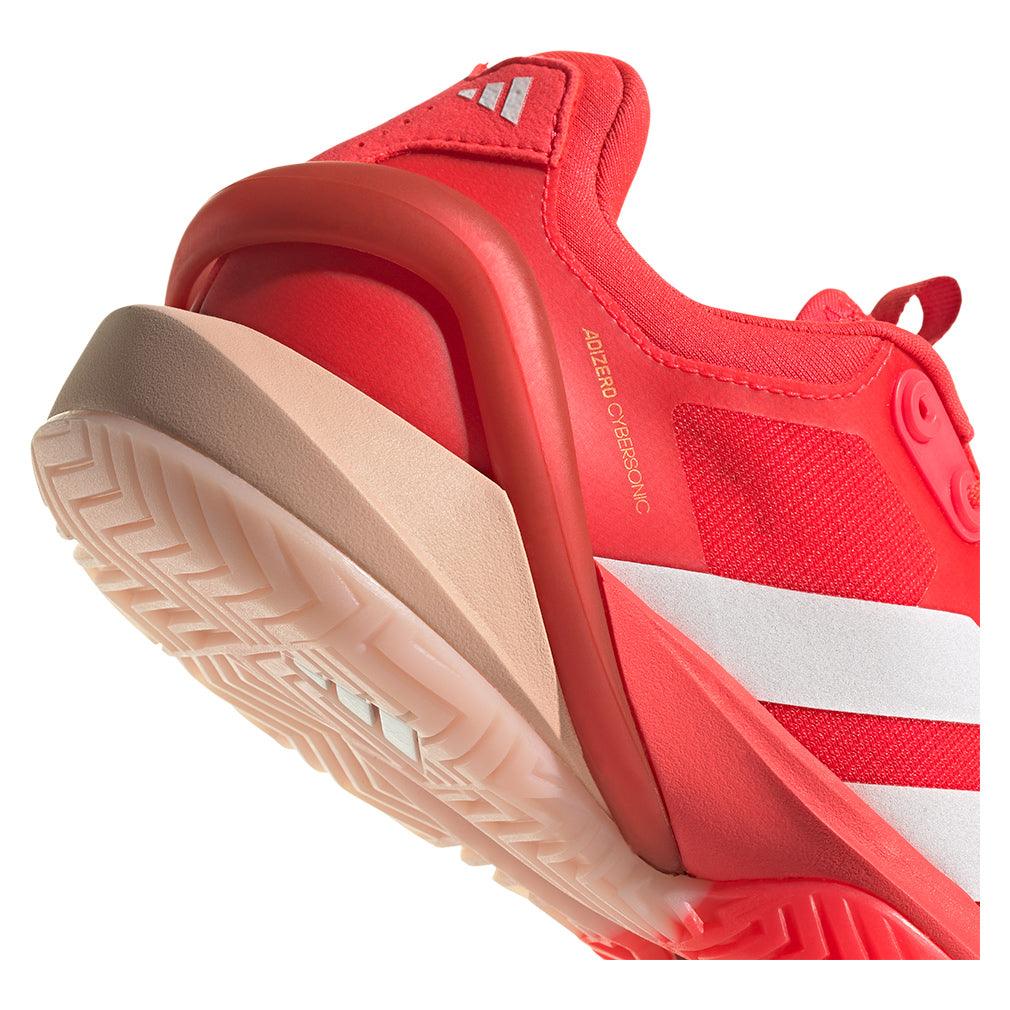 Women`s Adizero Cybersonic 2 Tennis Shoes Lucid Red and Powder Coral ADIDAS
