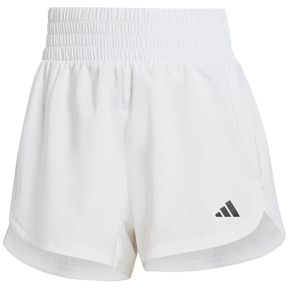 Womens Pacer 3S Woven high Rise Training Shorts White Womens Apparel ADIDAS