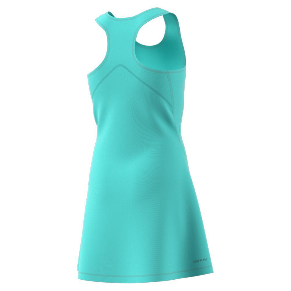 Girls Club Tennis Dress Semi Flash Aqua Girls Apparel ADIDAS S
