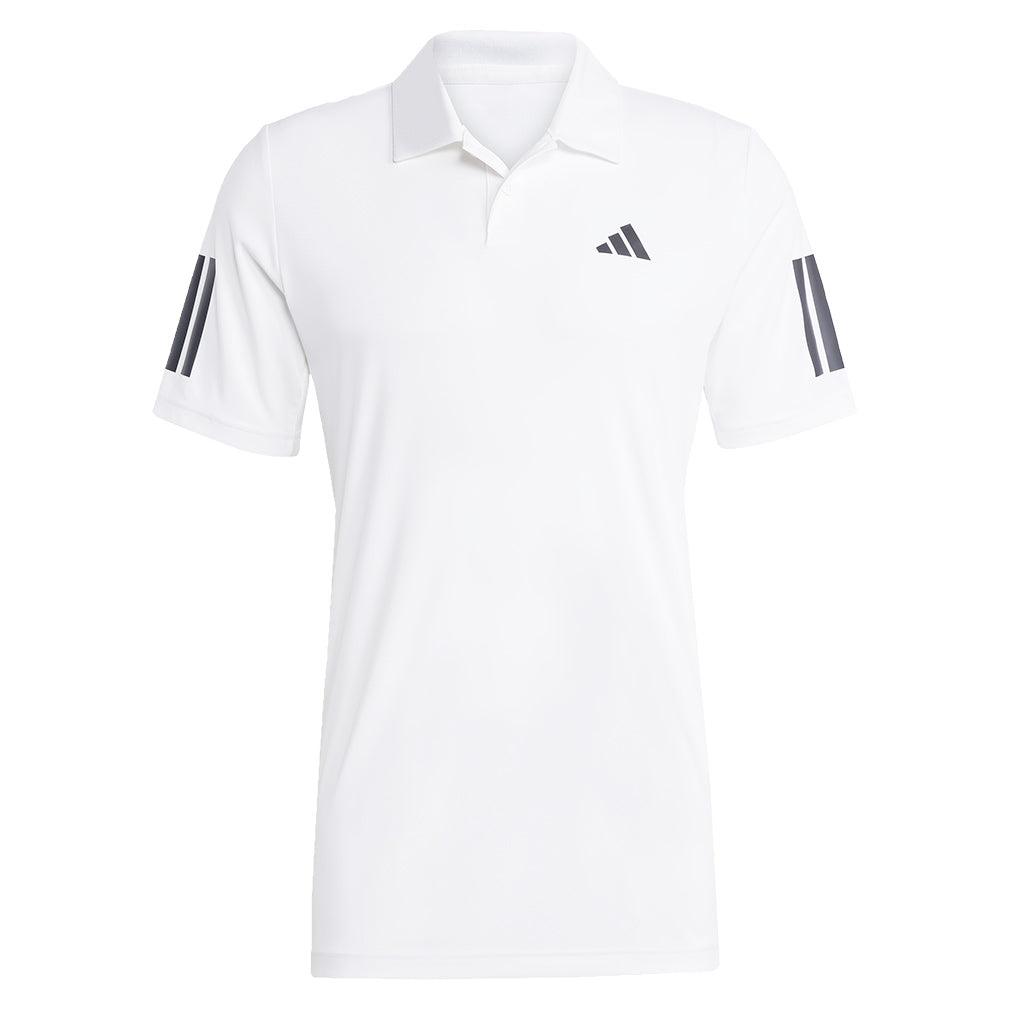 Men`s Club 3 Stripe Tennis Polo White MENS APPAREL ADIDAS White XS