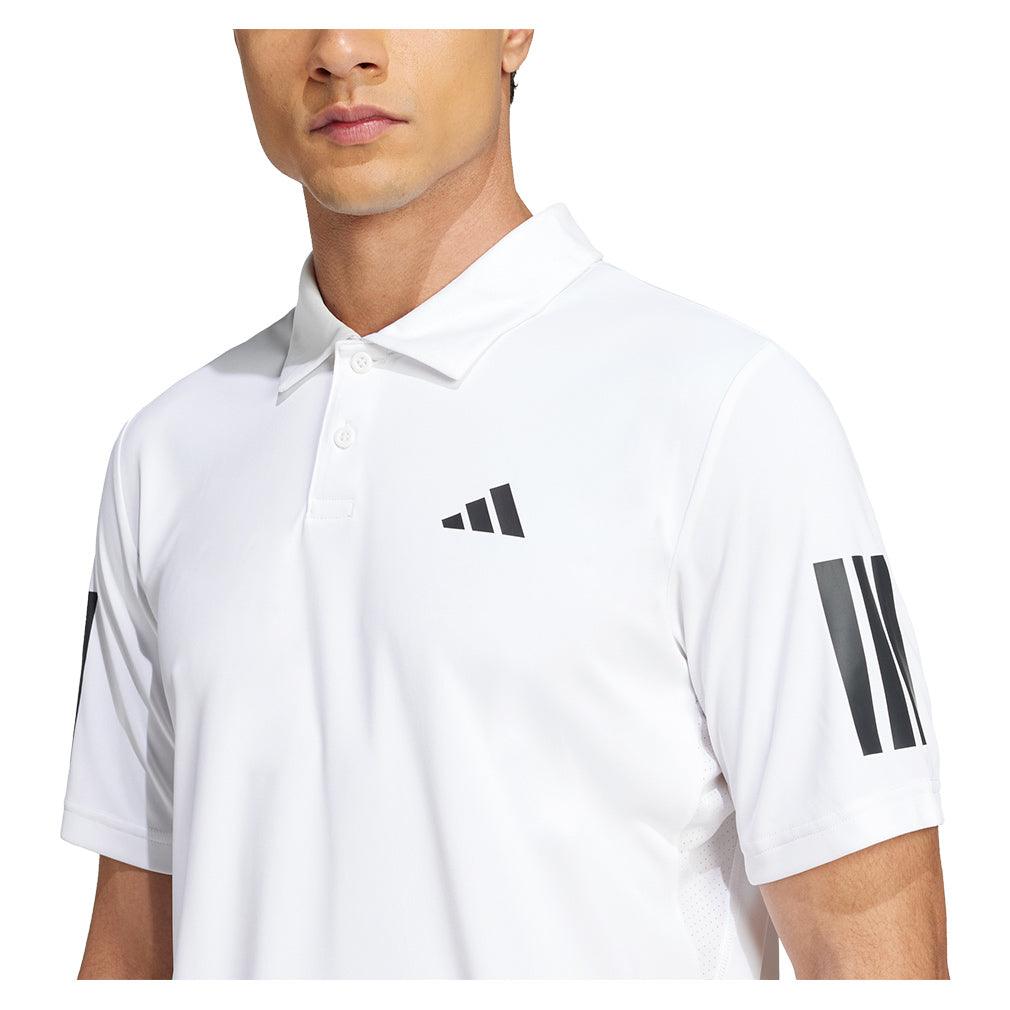 Men`s Club 3 Stripe Tennis Polo White MENS APPAREL ADIDAS