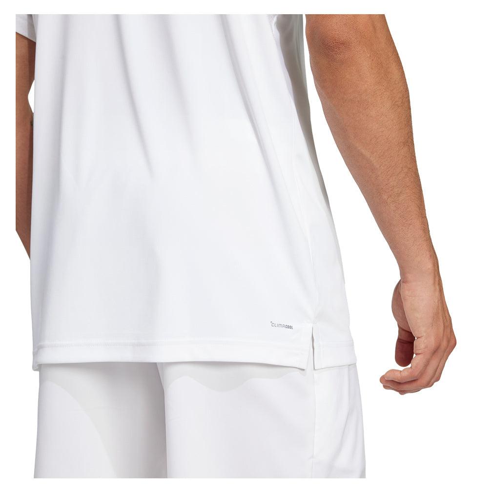Men`s Club 3 Stripe Tennis Polo White MENS APPAREL ADIDAS