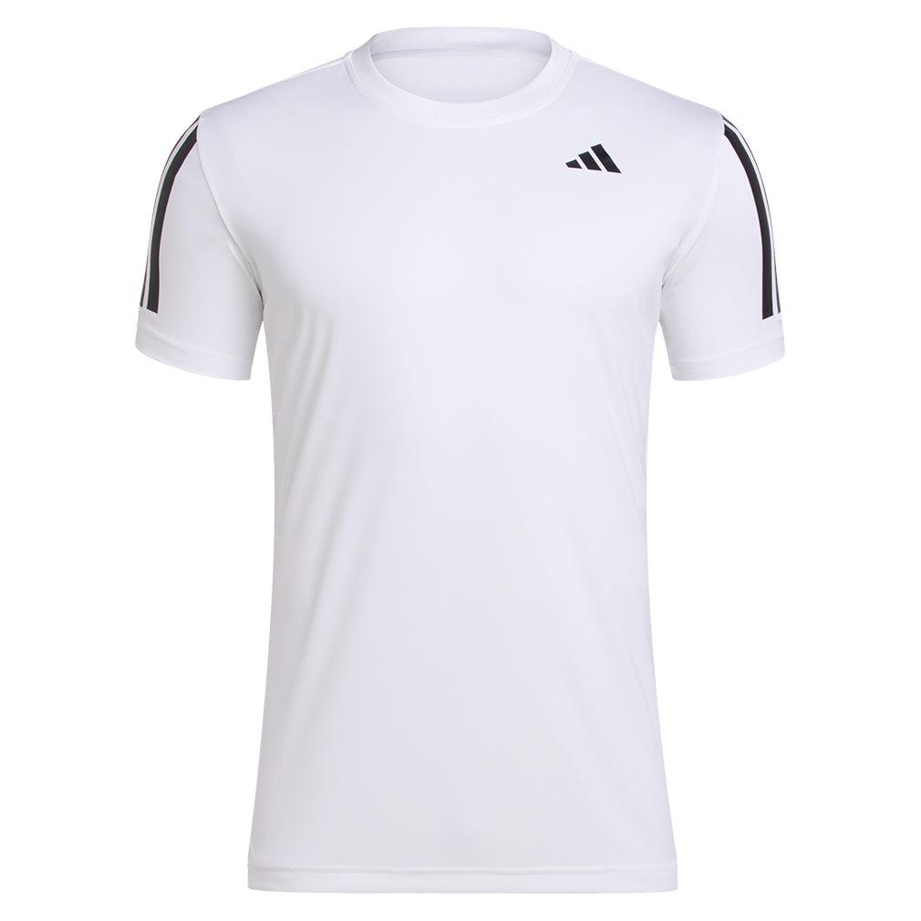 Men`s Club 3 Stripe Tennis Top White MENS APPAREL ADIDAS White XS