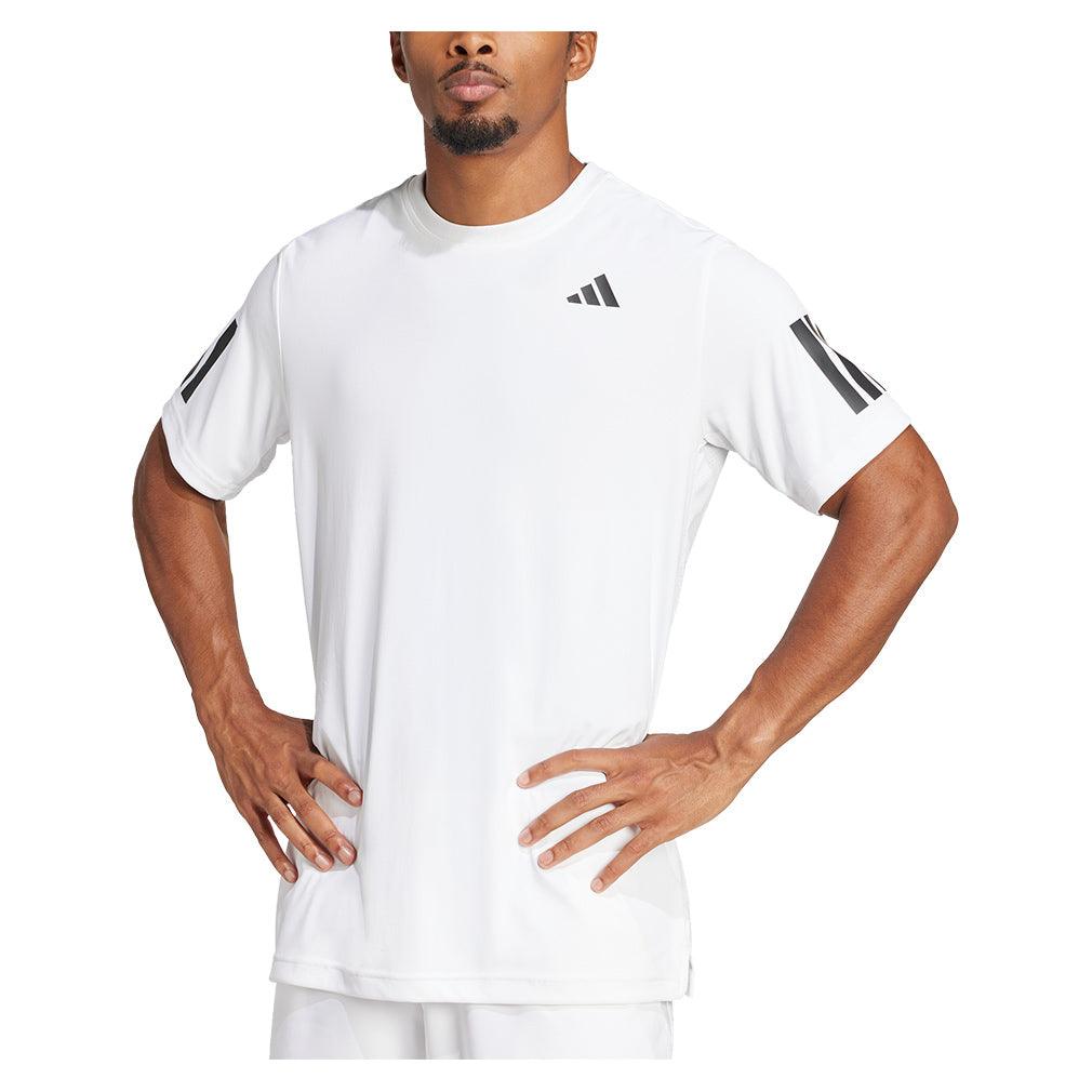 Men`s Club 3 Stripe Tennis Top White MENS APPAREL ADIDAS