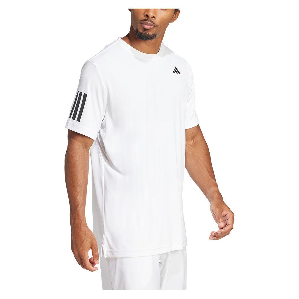 Men`s Club 3 Stripe Tennis Top White MENS APPAREL ADIDAS