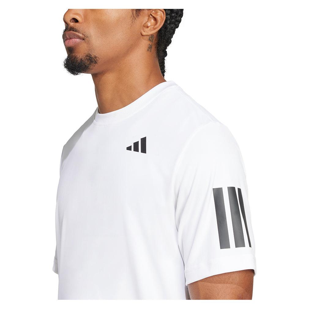 Men`s Club 3 Stripe Tennis Top White MENS APPAREL ADIDAS