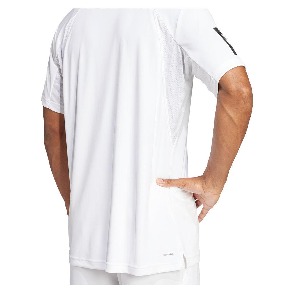 Men`s Club 3 Stripe Tennis Top White MENS APPAREL ADIDAS