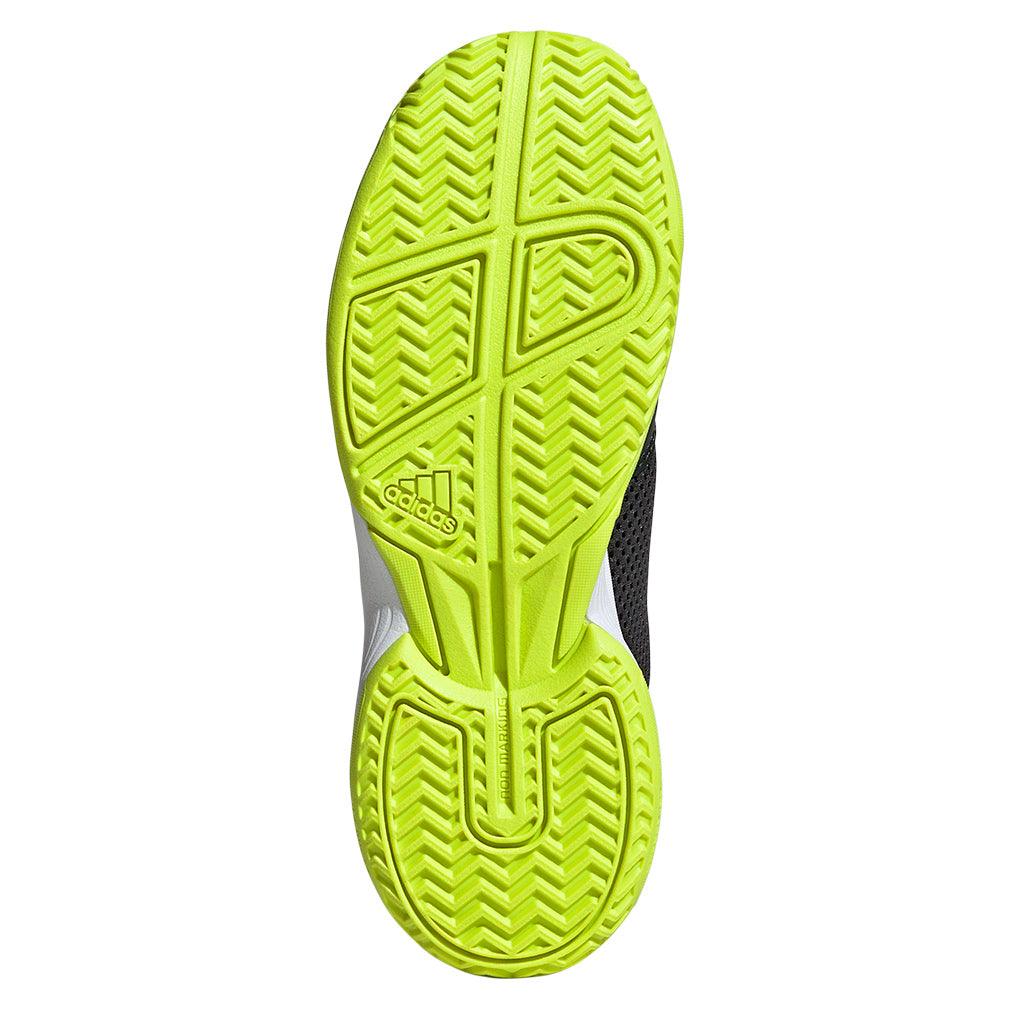 Junior`s Courtflash Tennis Shoes Carbon and Lucid Lemon ADIDAS