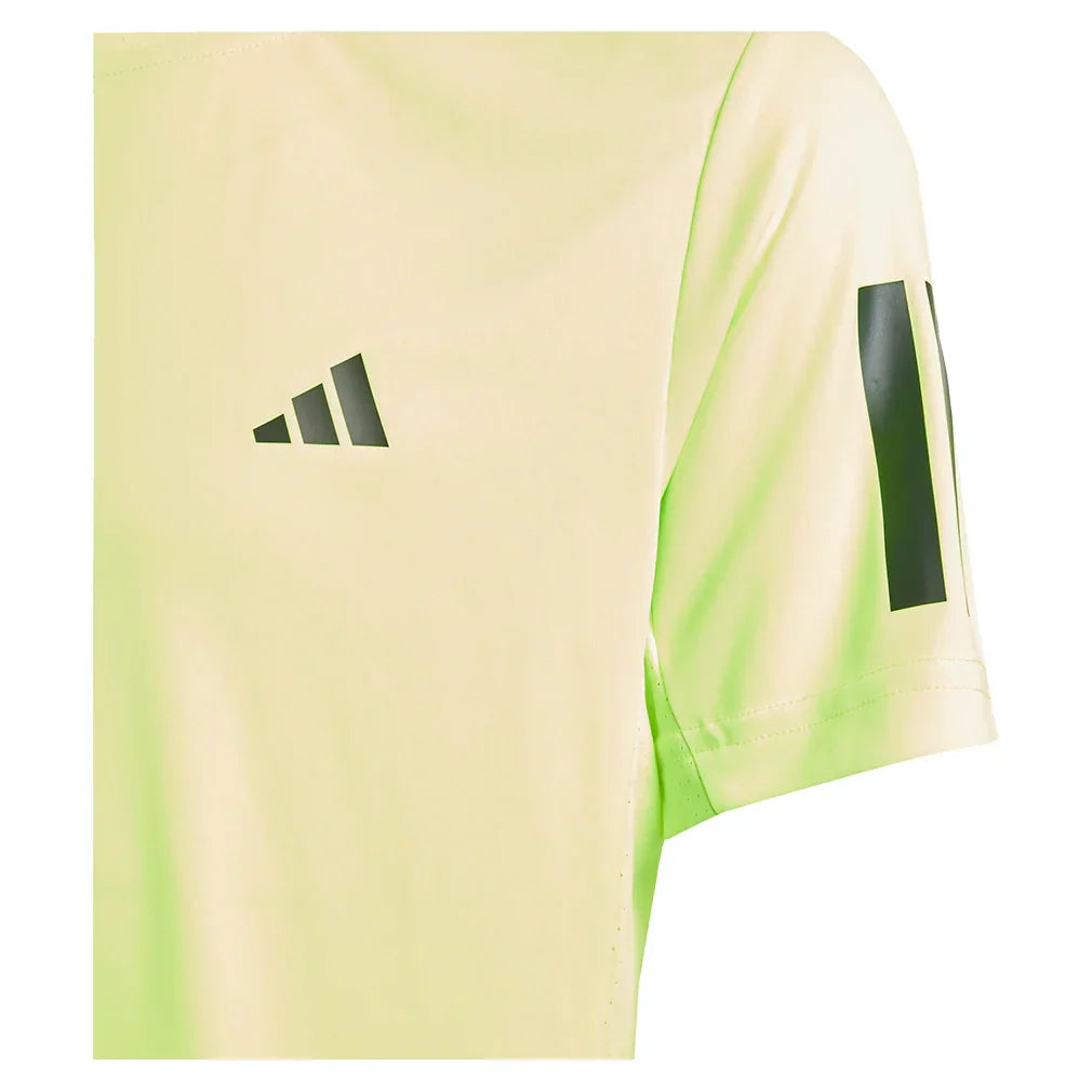 Boys' Club 3 Stripe Tennis Tee Lucid Lemon ADIDAS