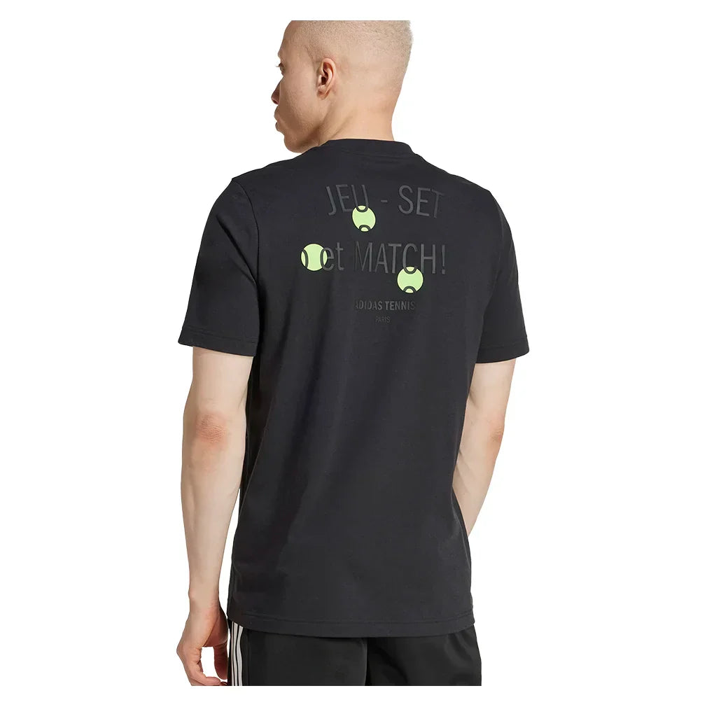 Men`s Graphic Tennis Tee Black MENS APPAREL ADIDAS