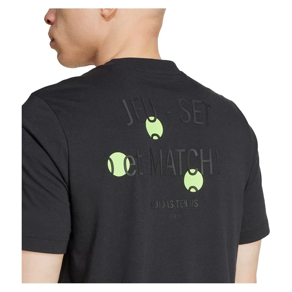 Men`s Graphic Tennis Tee Black MENS APPAREL ADIDAS