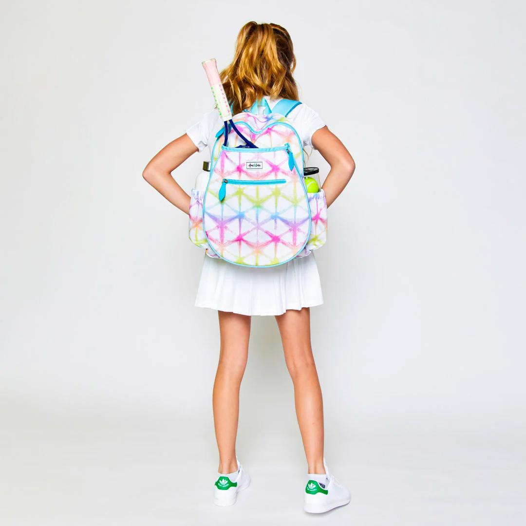 Juniors' Love Tennis Backpack Rainbow Shibori Gifts AME AND LULU