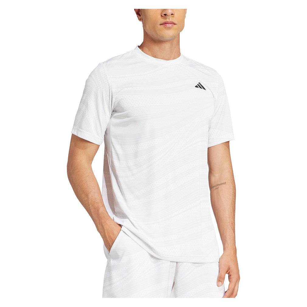 Men`s Club Graphic Tennis Top White MENS APPAREL ADIDAS