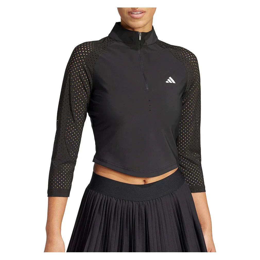 Women`s Climacool Coldback 3/4 Long Sleeve Pro Tennis Top Black ADIDAS