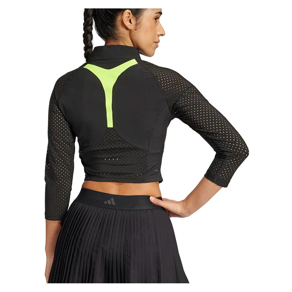 Women`s Climacool Coldback 3/4 Long Sleeve Pro Tennis Top Black ADIDAS