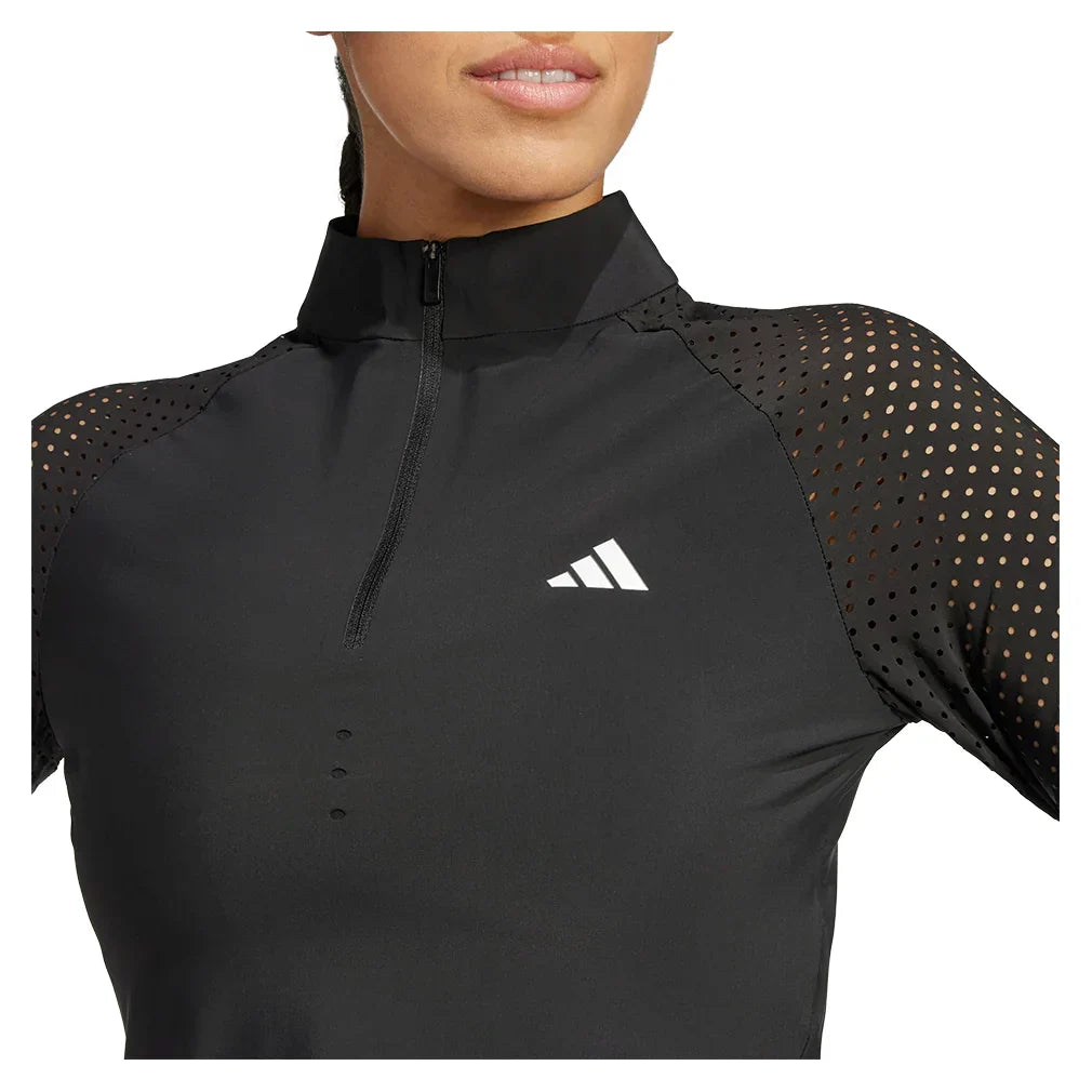 Women`s Climacool Coldback 3/4 Long Sleeve Pro Tennis Top Black ADIDAS
