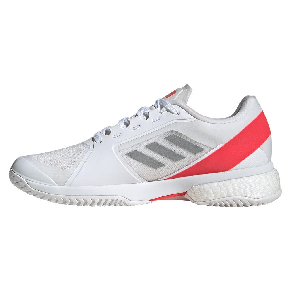 Women`s Stella Court Tennis Shoes White and Lucid Red ADIDAS