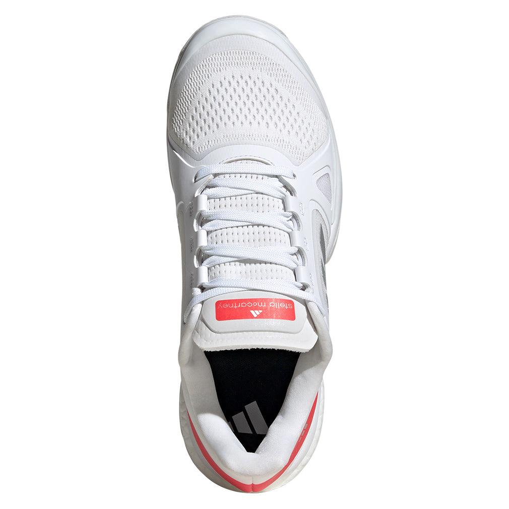 Women`s Stella Court Tennis Shoes White and Lucid Red ADIDAS