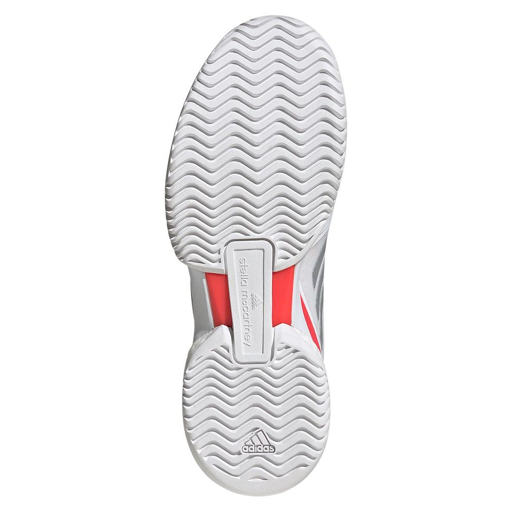 Women`s Stella Court Tennis Shoes White and Lucid Red ADIDAS