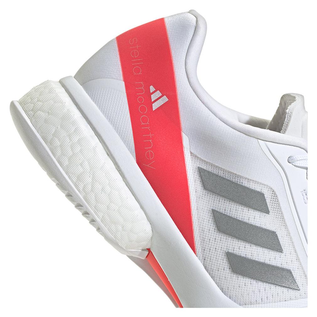 Women`s Stella Court Tennis Shoes White and Lucid Red ADIDAS