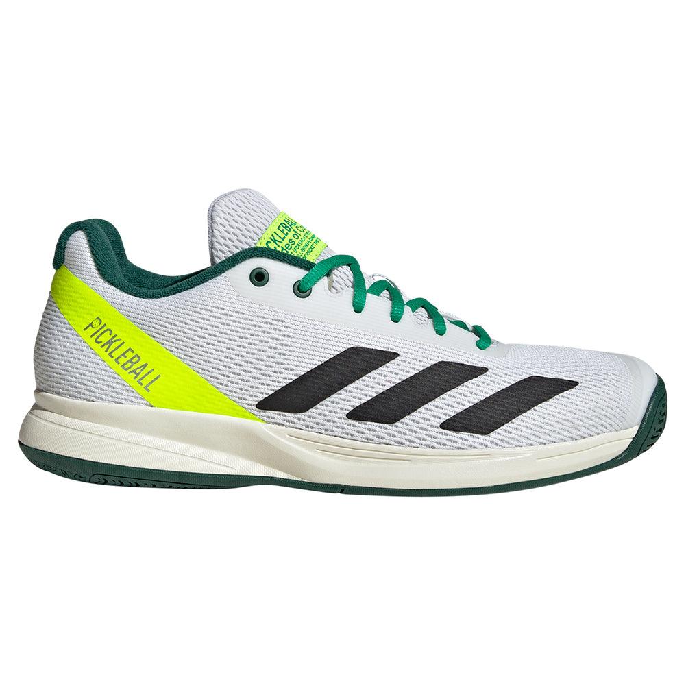 Men`s Courtflash Pickleball Shoes Core Black and Collegiate Green ADIDAS