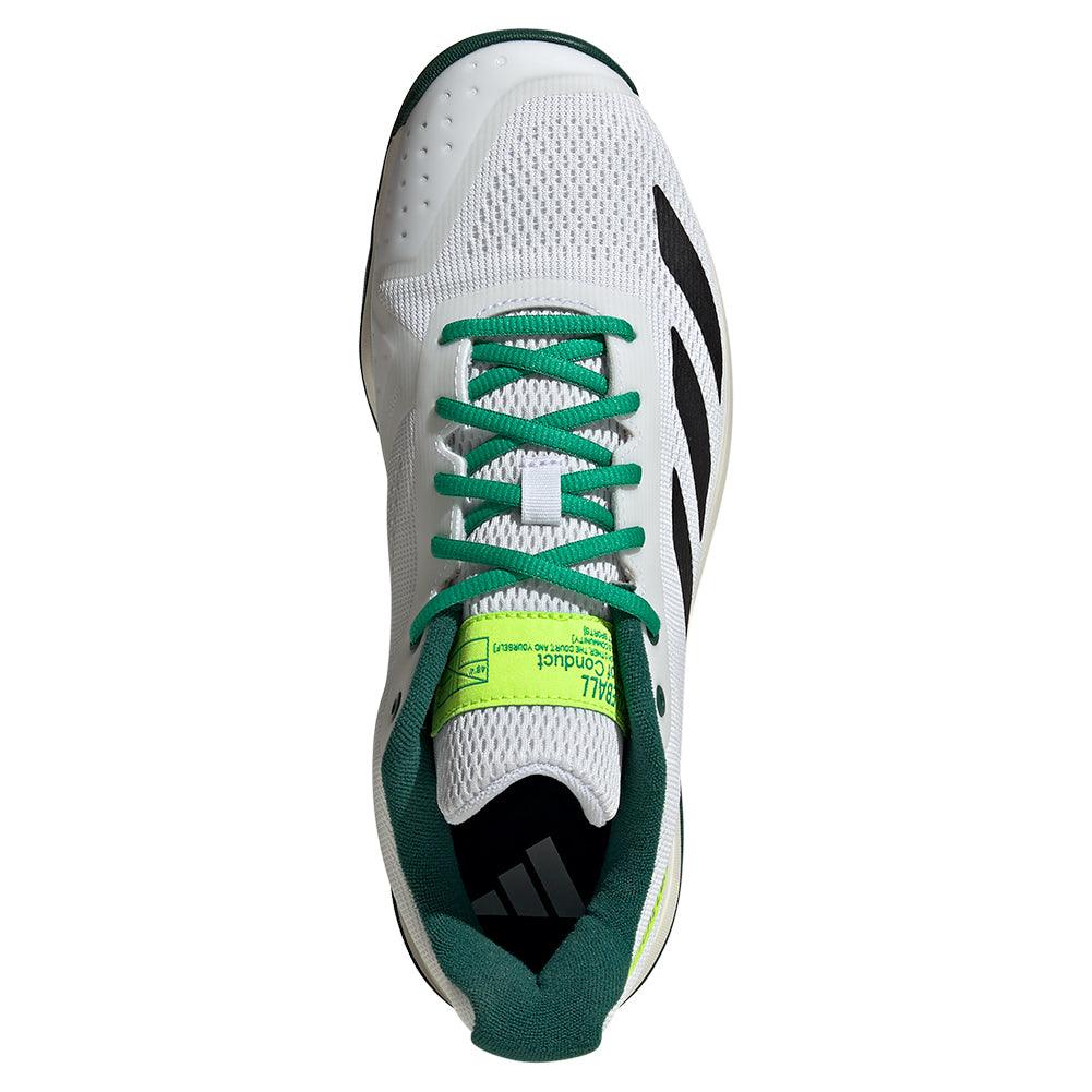 Men`s Courtflash Pickleball Shoes Core Black and Collegiate Green ADIDAS