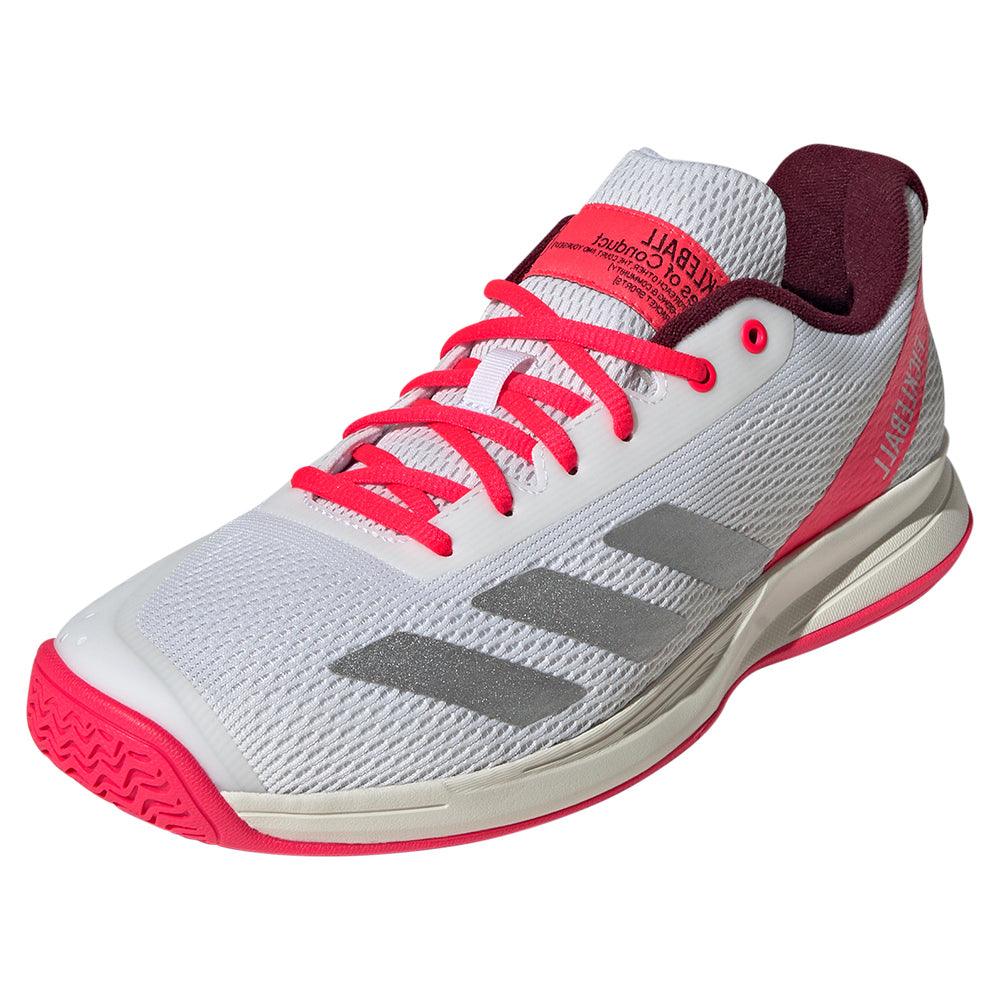 Men`s Courtflash Pickleball Shoes White and Lucid Red ADIDAS 6.5 White