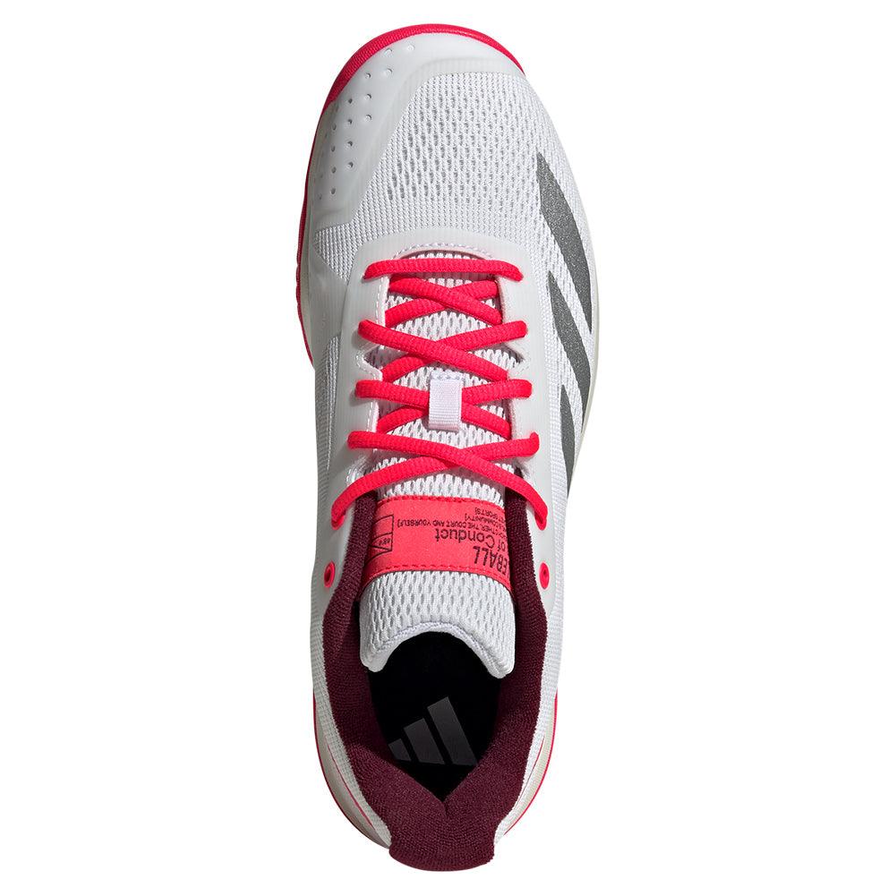 Men`s Courtflash Pickleball Shoes White and Lucid Red ADIDAS