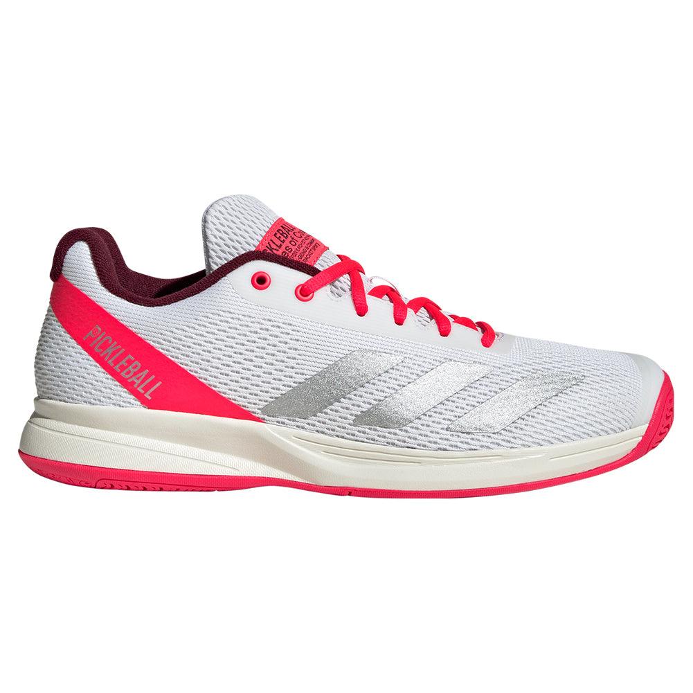 Men`s Courtflash Pickleball Shoes White and Lucid Red ADIDAS