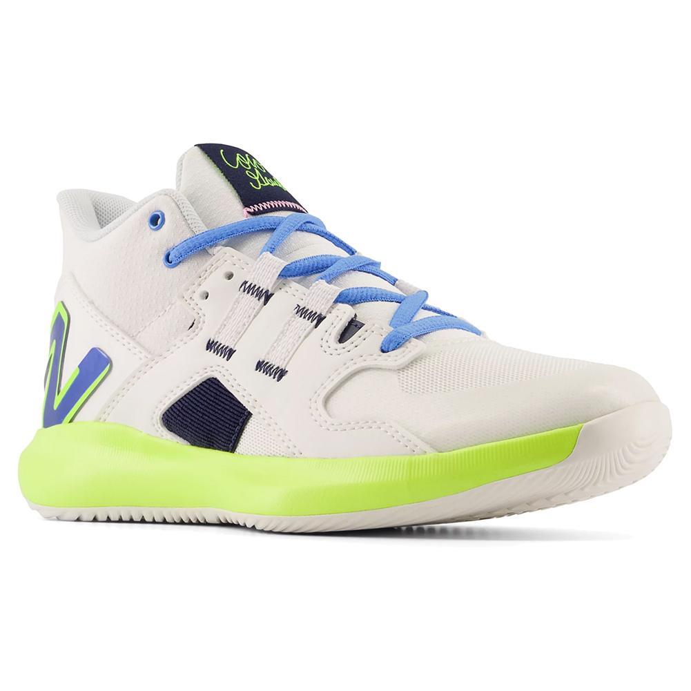 Juniors` Coco CG1 Tennis Shoes White and Hi-lite Top Tennis Shoes NEW BALANCE