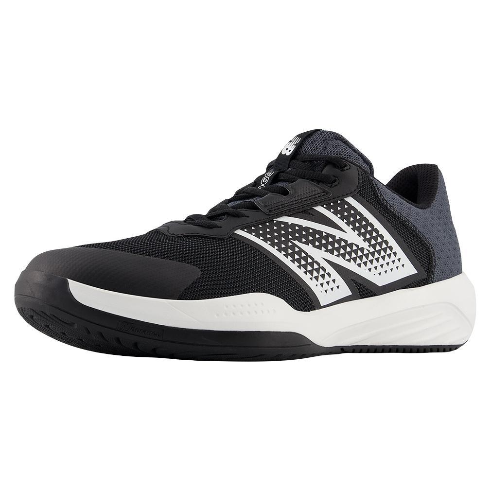 Men`s 696v6 2E Width Tennis Shoes Black and White TOP TENNIS SHOES NEW BALANCE