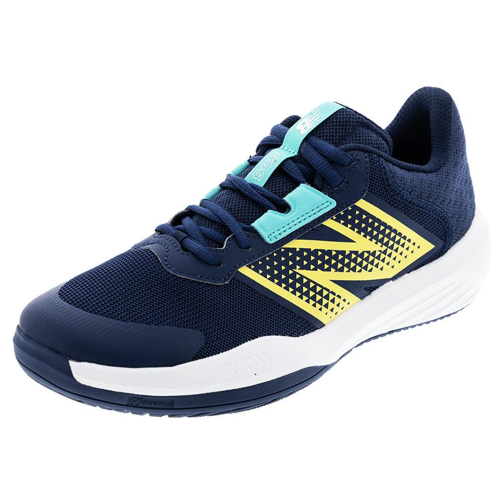 Men`s 696v6 D Width Tennis Shoes White and Clementine NEW BALANCE Blue 7