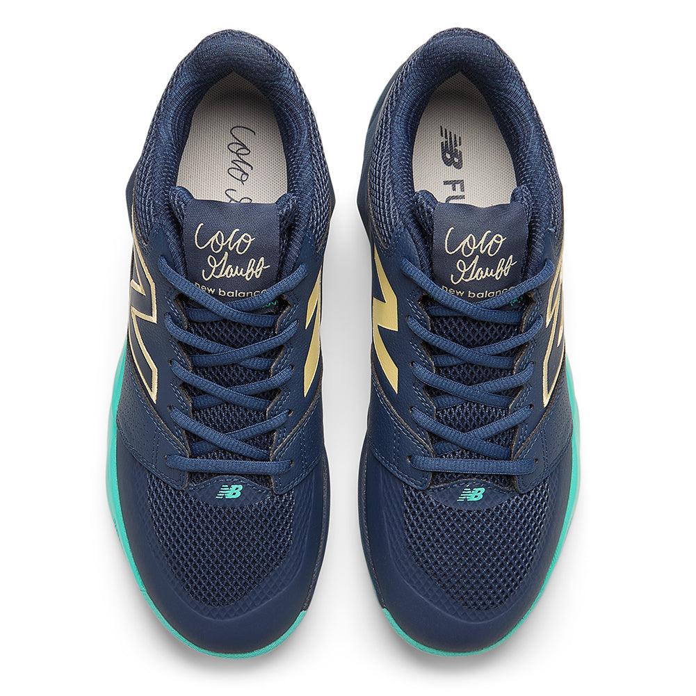 Men`s FuelCell Delray D Width Tennis Shoes Navy and Parchment NEW BALANCE