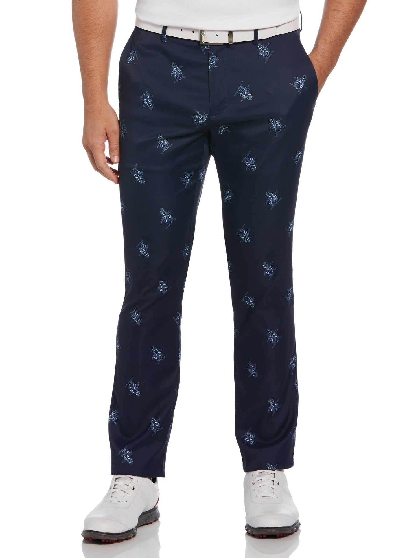 60s Floral Pete Print Golf Trouser (Black Iris)