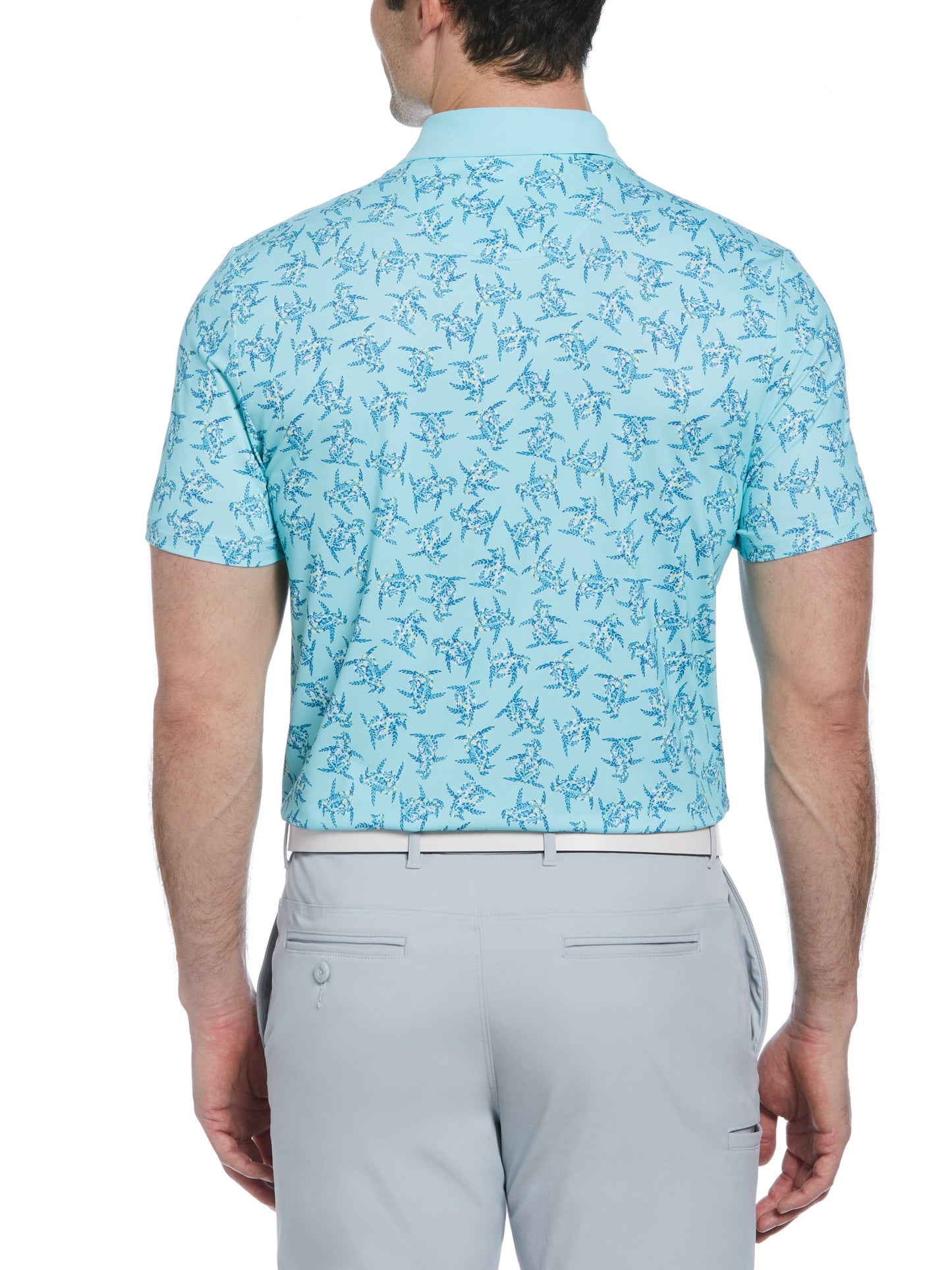 Men's 60s Floral Pete Print Short Sleeve Golf Polo Shirt